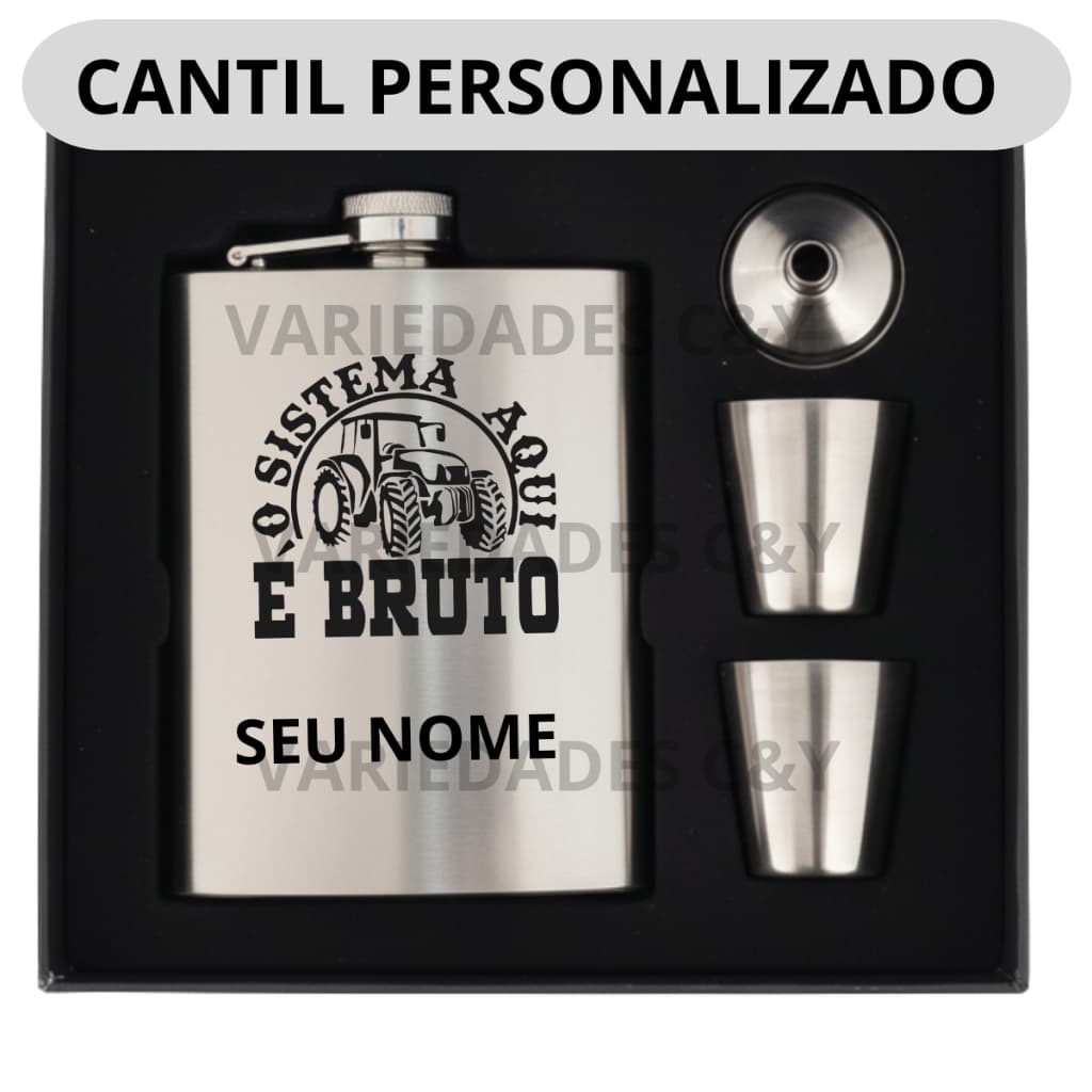 Cantil Inox Personalizado Lembrancinha Casamento Padrinhos Noivo Kit Completo