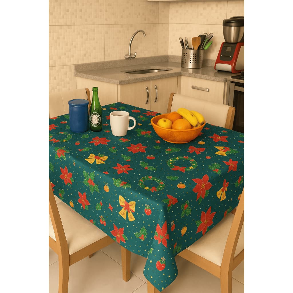 01 Toalha de mesa de Natal Quadrada 1,50mx1,50m/Oxford Acabamento Bainha/Toalha para mesa