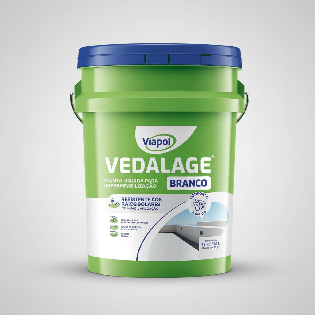 Manta Líquida 18L Preta Vedalage Impermeabilizante Viapol