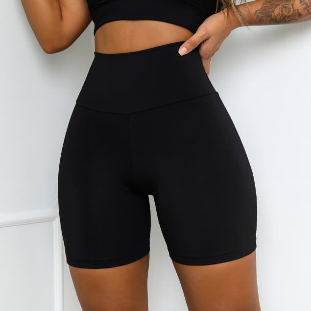 Short Legging Suplex Cós Alto Meia Coxa Tecido Grosso Bermuda Feminina Fitness academia
