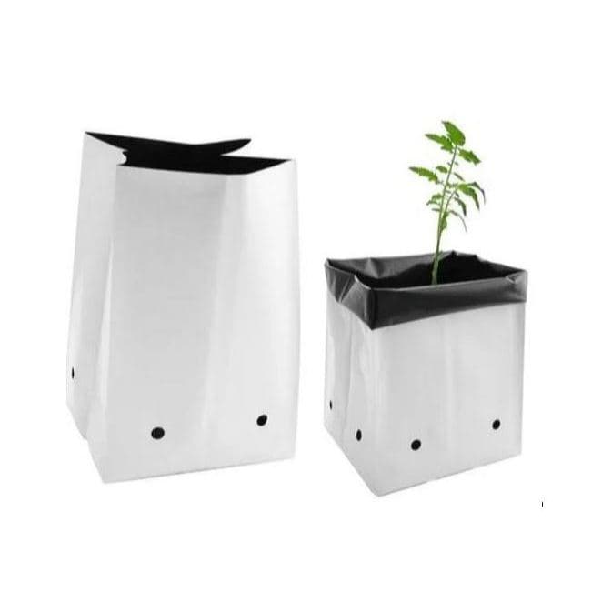 Kit 10 Sacos de Cultivo Grow Bags Reutilizável Tecido Respirável, Durável, Lavável com Drenagem Perfeita Raiz Saudável