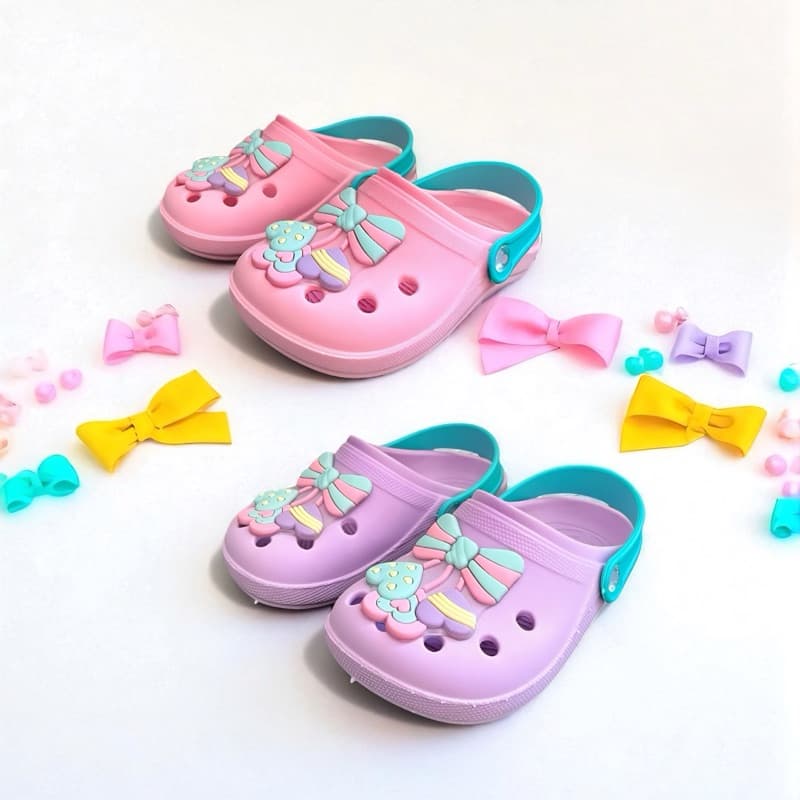 Sandália Infantil Papete Menina Charmosa Laçinho Casual