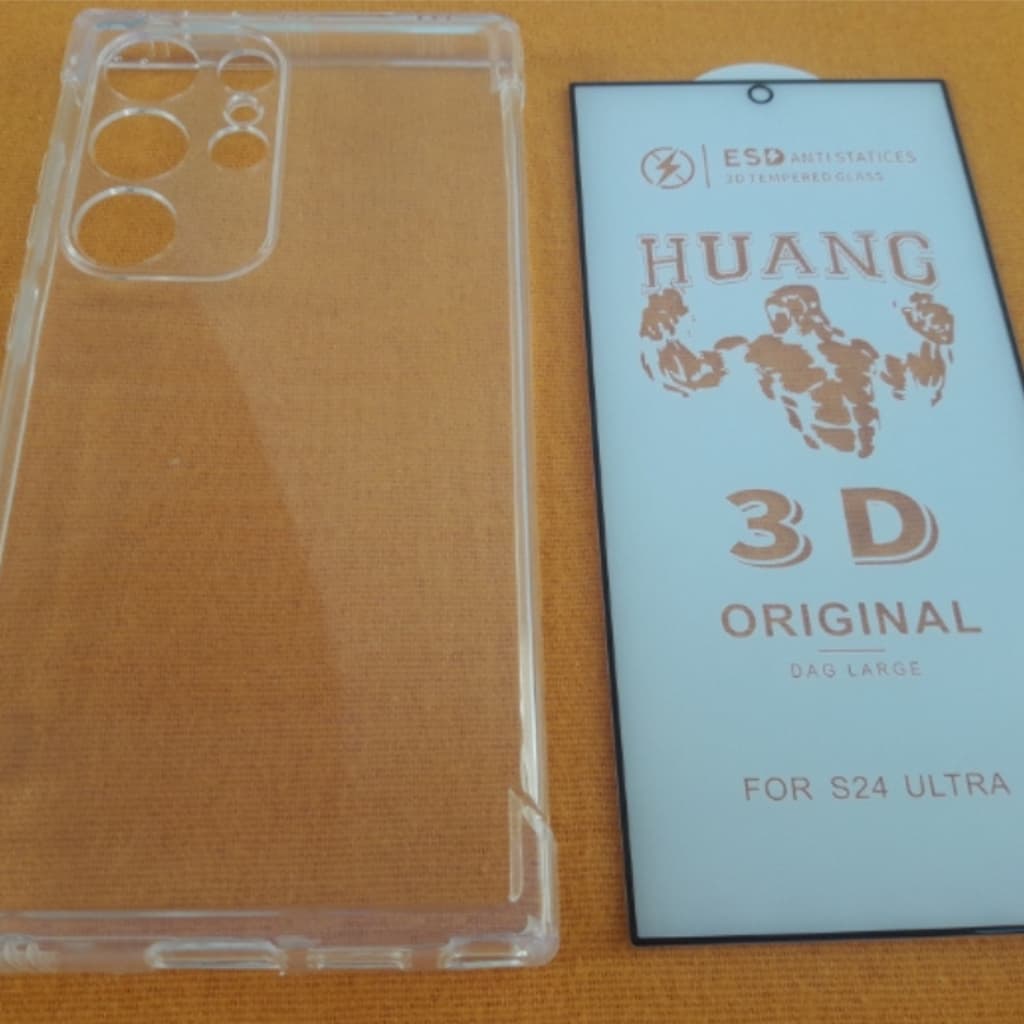Kit Capa Anti Impacto S24 Ultra + Película Vidro 3D Temperado Proteção Completa Capa Case Capinha