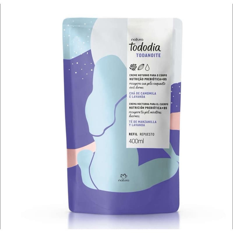 PROMOÇÃO refil hidratante natura todanoite chá de camomila e lavanda