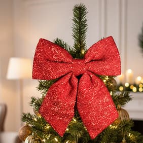 Laço Grande Para Árvore De Natal Enfeite Natalino 27 Cm Luxo