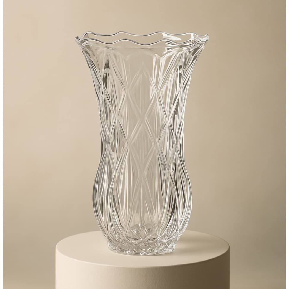 Kit 2 Vaso de Vidro 23cm Grande Decorativo Elegante Resistente Sala Decoração