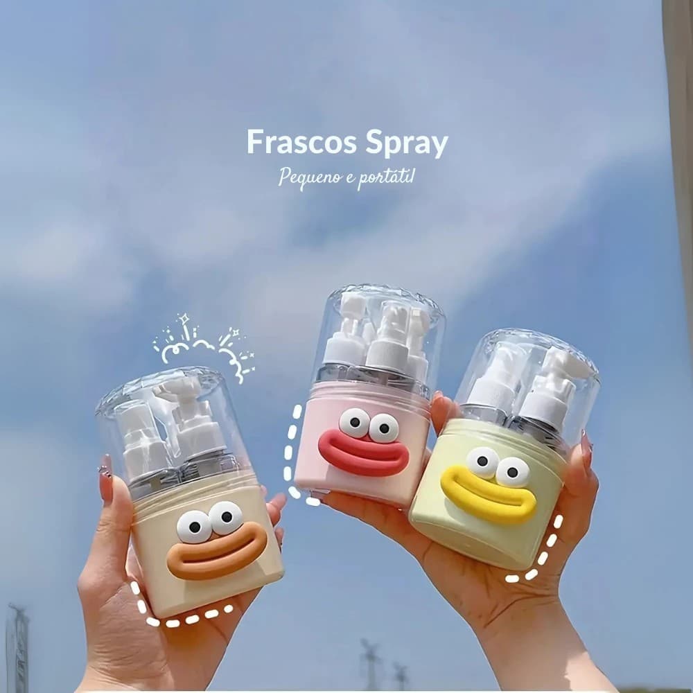 Kit 3 Frascos Spray Reutilizáveis para Viagem