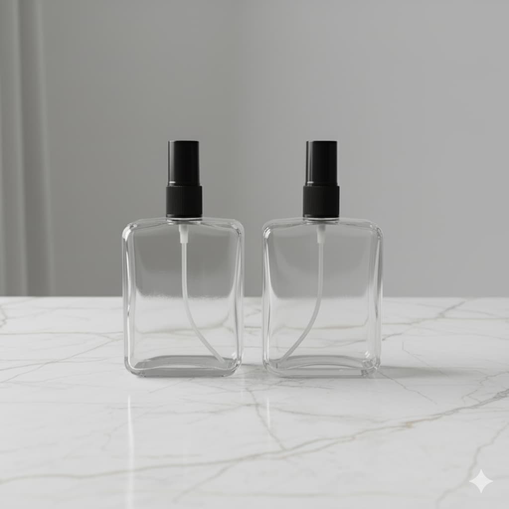Kit com 2 Frascos de  Vidro Para Perfumes 100 ML home Spray