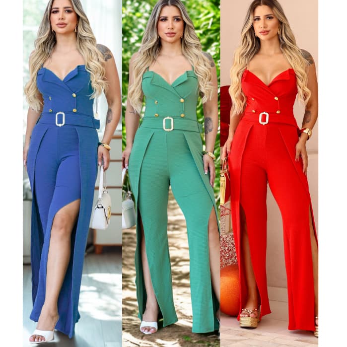 MACACAO FEMENINO LONGO PANTALONA CON FENDA LATERAL DIVA