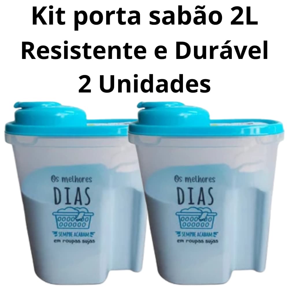 Kit 2 Porta Sabão em Pó Liquido Roupas em Geral Multiuso Organização e Praticidade