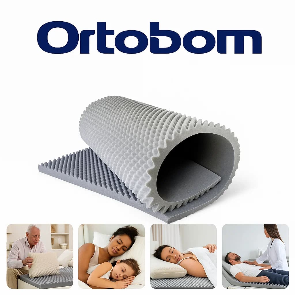 Colchonete Anti Escaras Ortobom Casca de Ovo Solteiro D20 Ortobom Alívio Pressão e Conforto 1,90x80