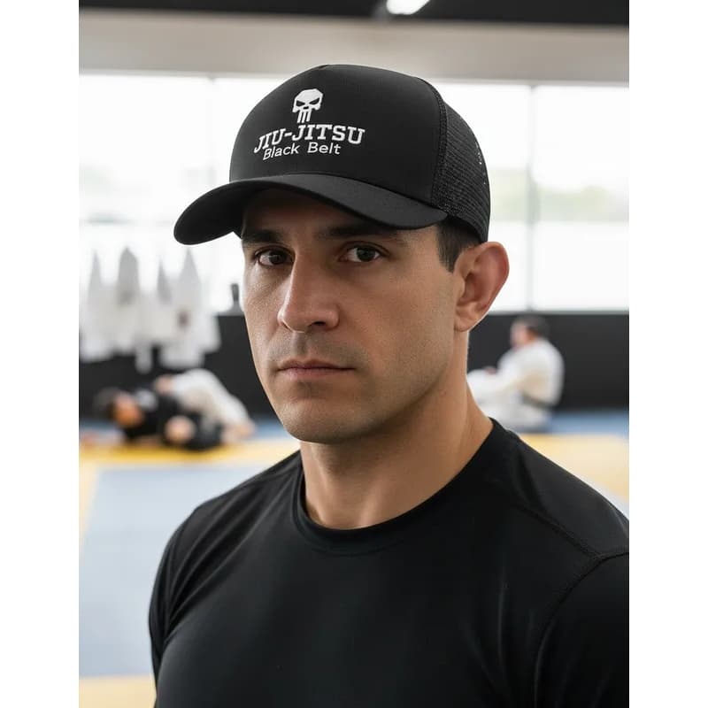 Boné Preto Bordado - Jiu Jitsu, Faixa Preta