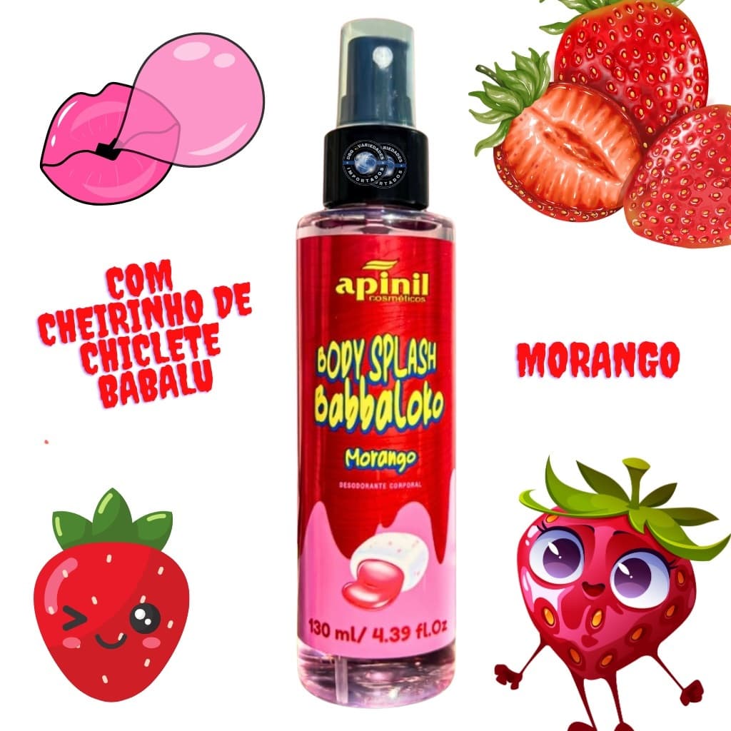 Body Splash Corporal com Cheirinho de Chiclete - Morango - Melancia - Uva - Tutti Fruitt