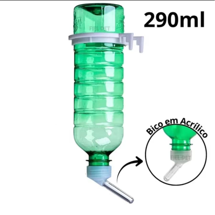 Bebedouro Hamster/Coelho Roedores 290ml Bico Acrílico