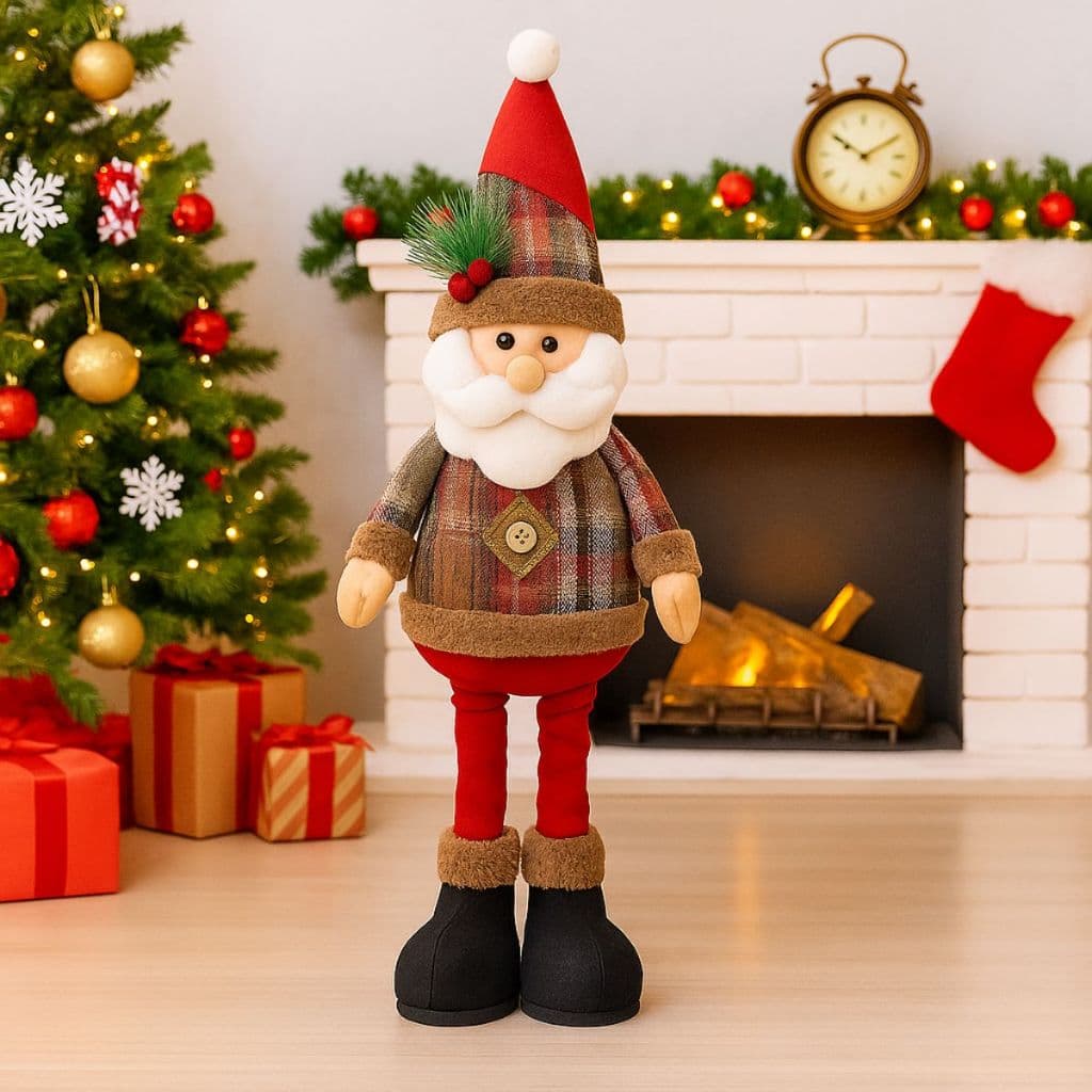Enfeite de Natal Meia boneco de neve Decorativa 45cm / 22cm / Papai Noel Retrátil e bolas Led Para decoração