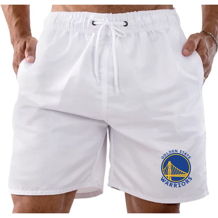 Short Bermuda Tactel Praia Treino Mauricinho Masculino Esporte Academia Basquete Golden State