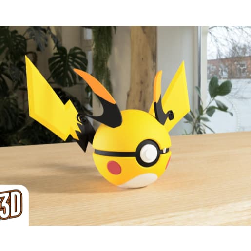 Pokébola Mega Raichu 3D | Pokébola Decorativa Geek Colecionável
