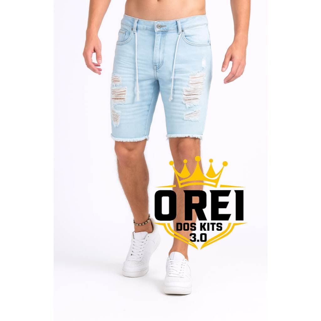 Bermuda Jeans Rasgada Masculina Envio Hoje Short Masculino Desfiada Especial fim de Ano
