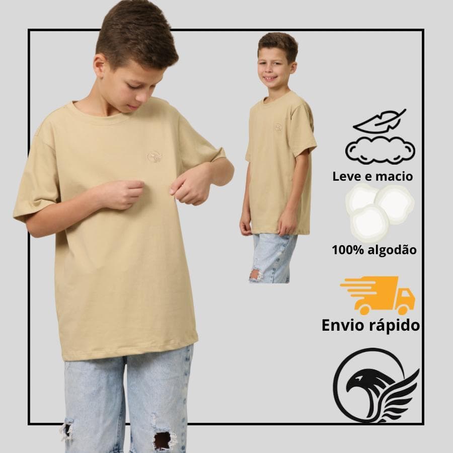 Camiseta Infantil Malha Peruana Premium 100% Algodão • Menino