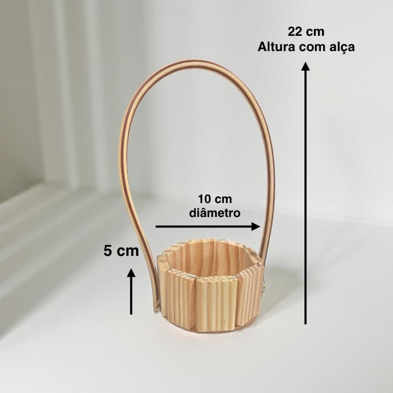 kit 10 Mini Cesta redonda 10 cm Fraldeira Presente Festa Lembrancinha