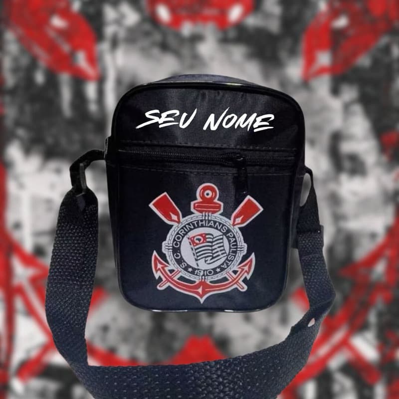 Bag Personalizada do Corinthians com seu nome/ bag transversal