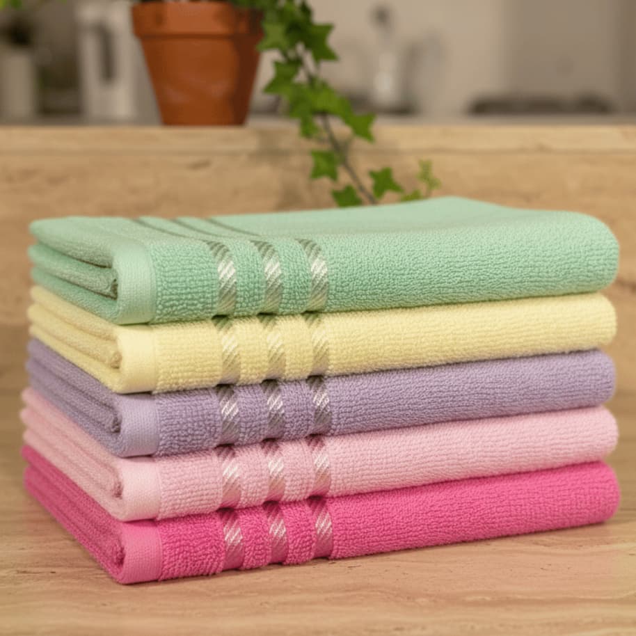 Kit 5pçs Toalhas de Rosto 100% Algodão 40x68cm 100% Algodão Alta Durabilidade e Absorção