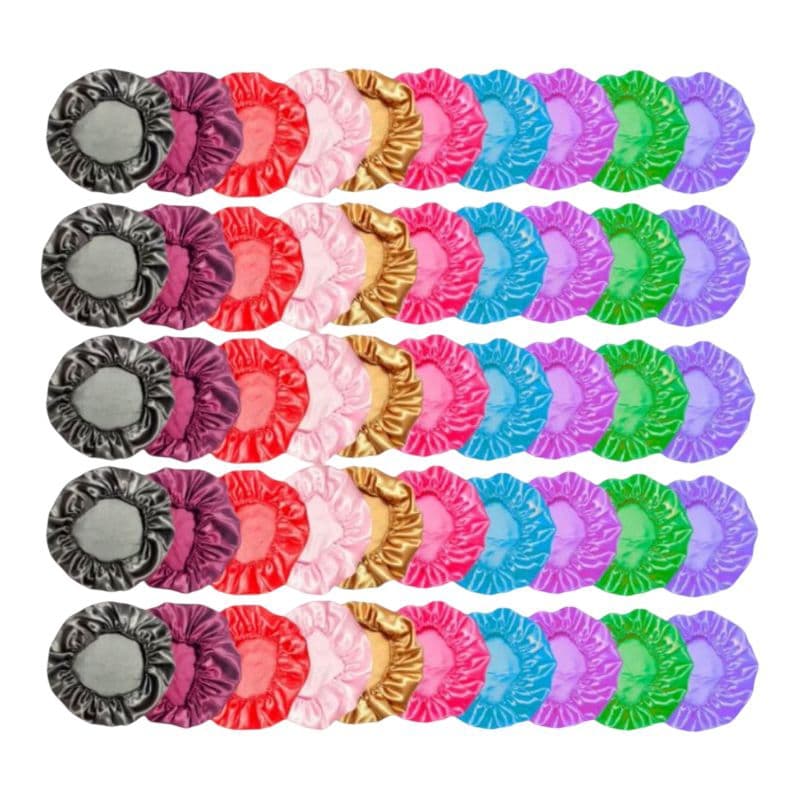 KIT com 3 toucas de cetim anti frizz