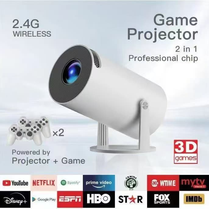Projetor para jogos HY300 8000 lúmens 4K UHD Full HD 1080P HDMI WIFI Android 11 20000+ jogos