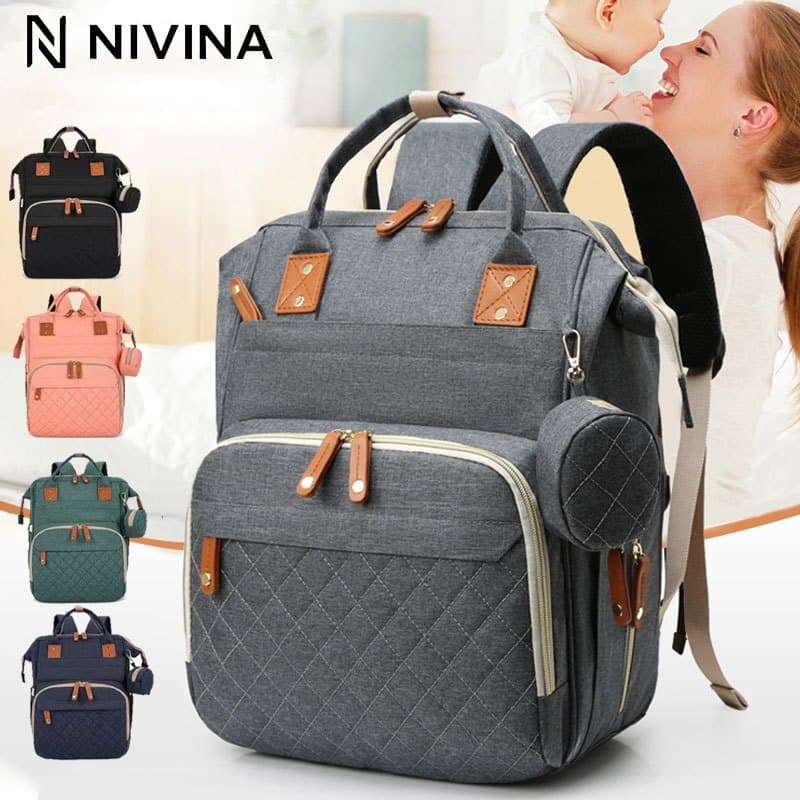 Mochila Bolsa Maternidade Mamãe Bebê Impermeável Porta mamadeira Fralda Menina Menino