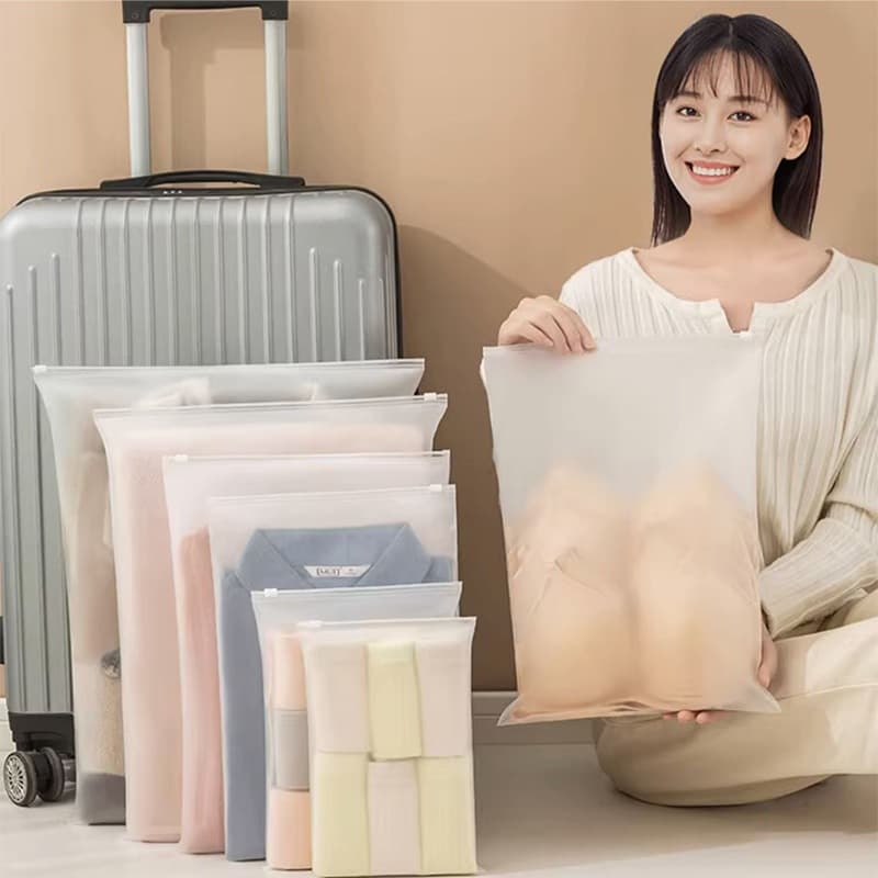 Kit25 Organizador p/ Viagem Cosméticos e Roupas Zíper Vedante Vários Tamanhos