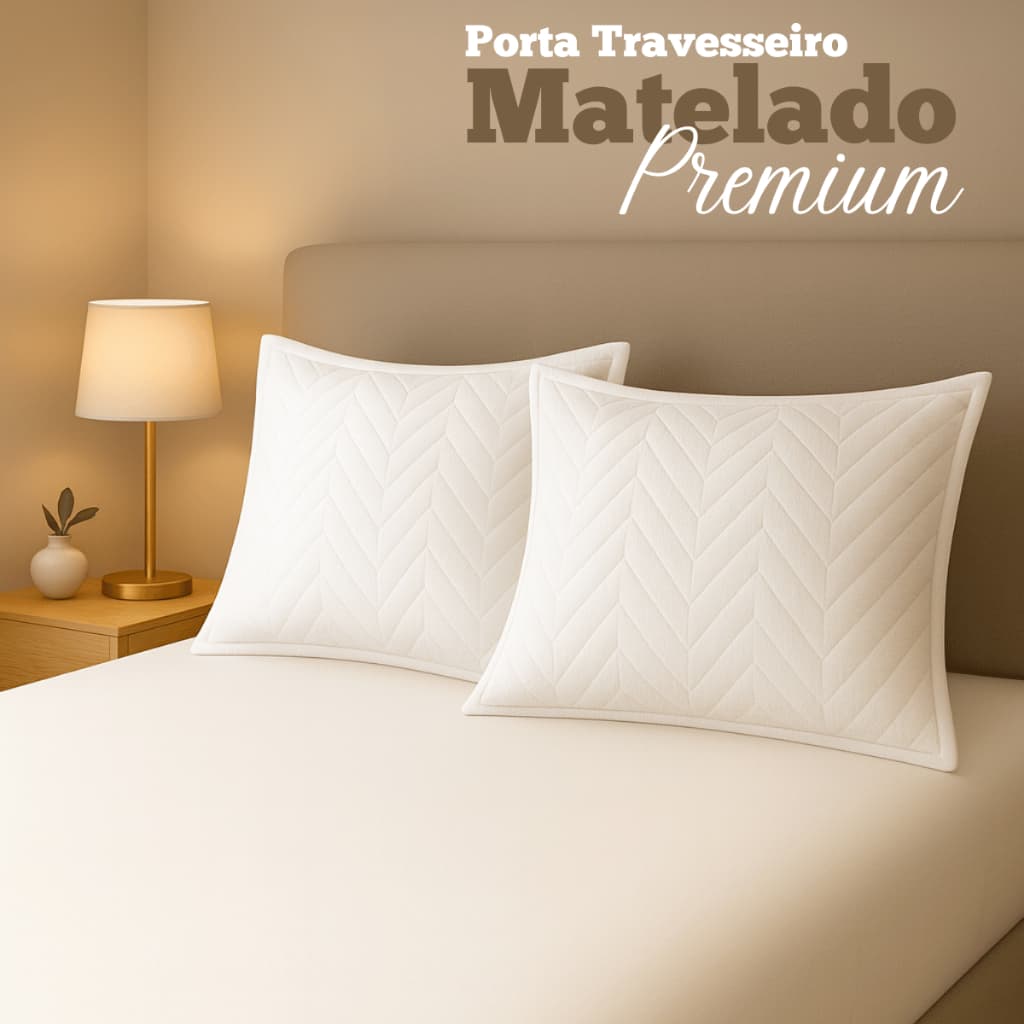 Kit Porta Travesseiro 2 Peças Matelado Desenho Moderno Cama Posta