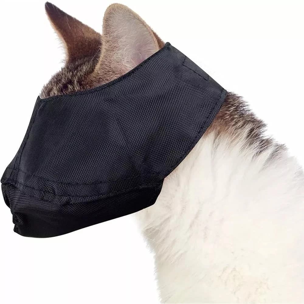 Kit Focinheira De Nylon Com Velcro Para Gatos Nº1, N°2 e N°3