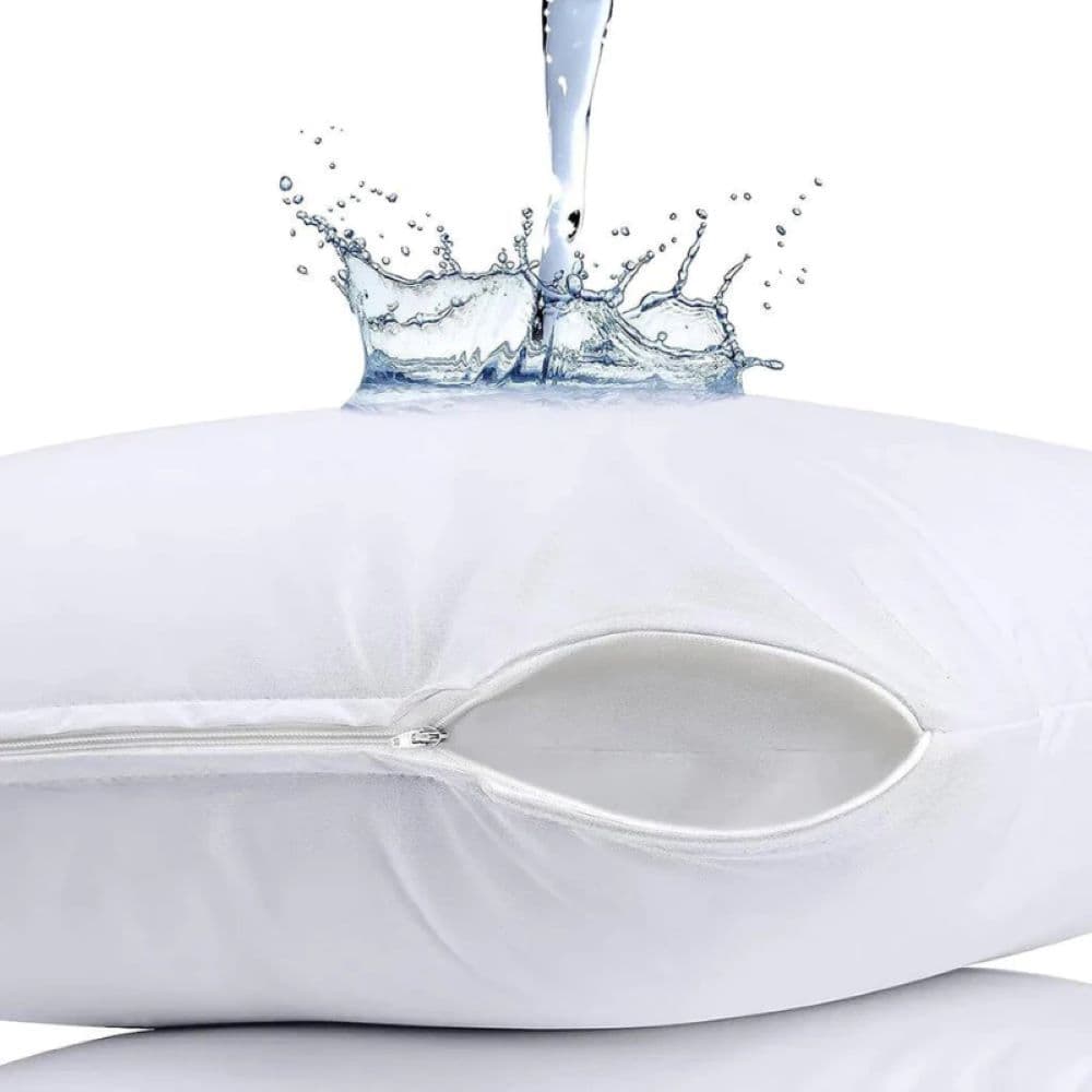 Kit 5 Capa de Almofada IMPERMEÁVEL 35x55  Anti - Ácaro c/ Zíper  Branco
