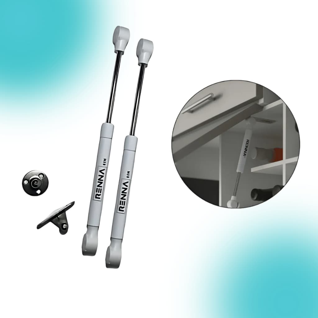 Par de  pistão a Gás 100N Móvel Armário Renna – Amortecedor Suave Branco Par