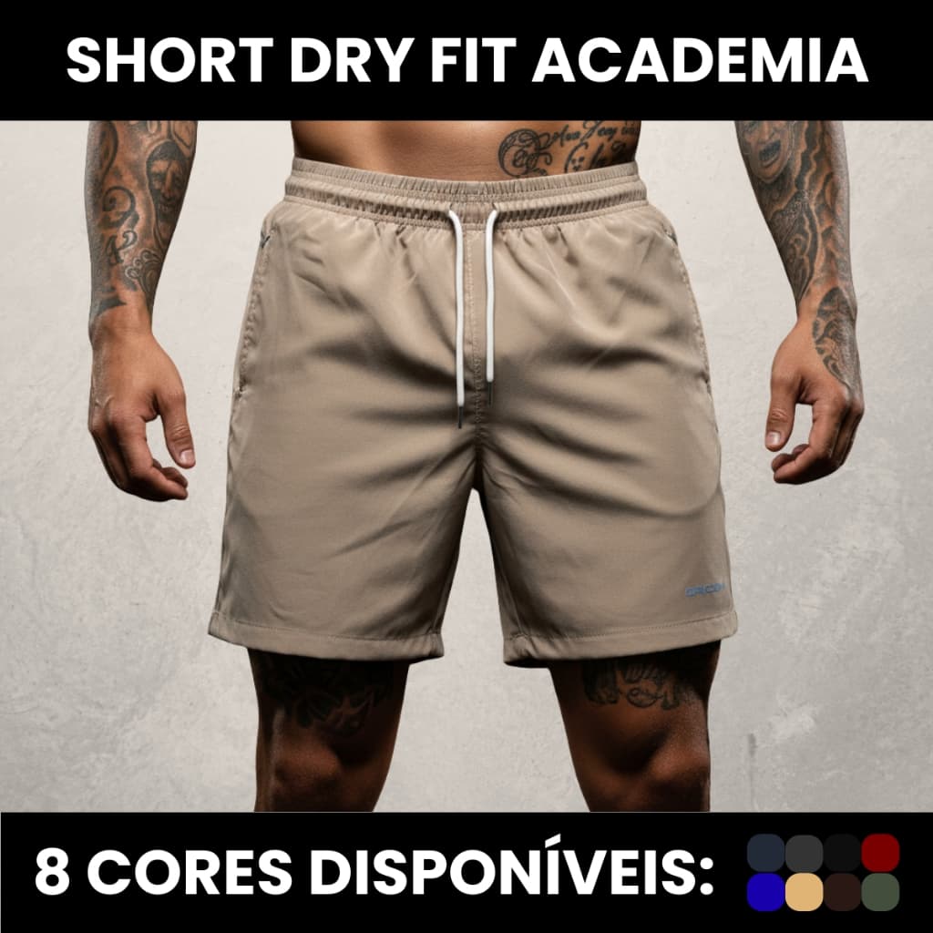 Short Dry Fit Masculino Academia Conforto Alta Performance