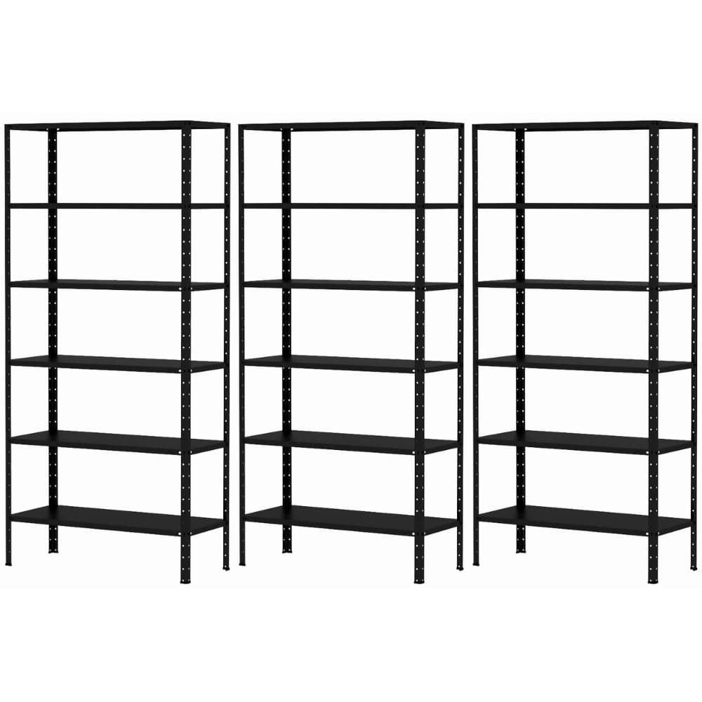 3 Estantes Armário Estante Para Sala Escritório 6 Bandejas Aço 90cm