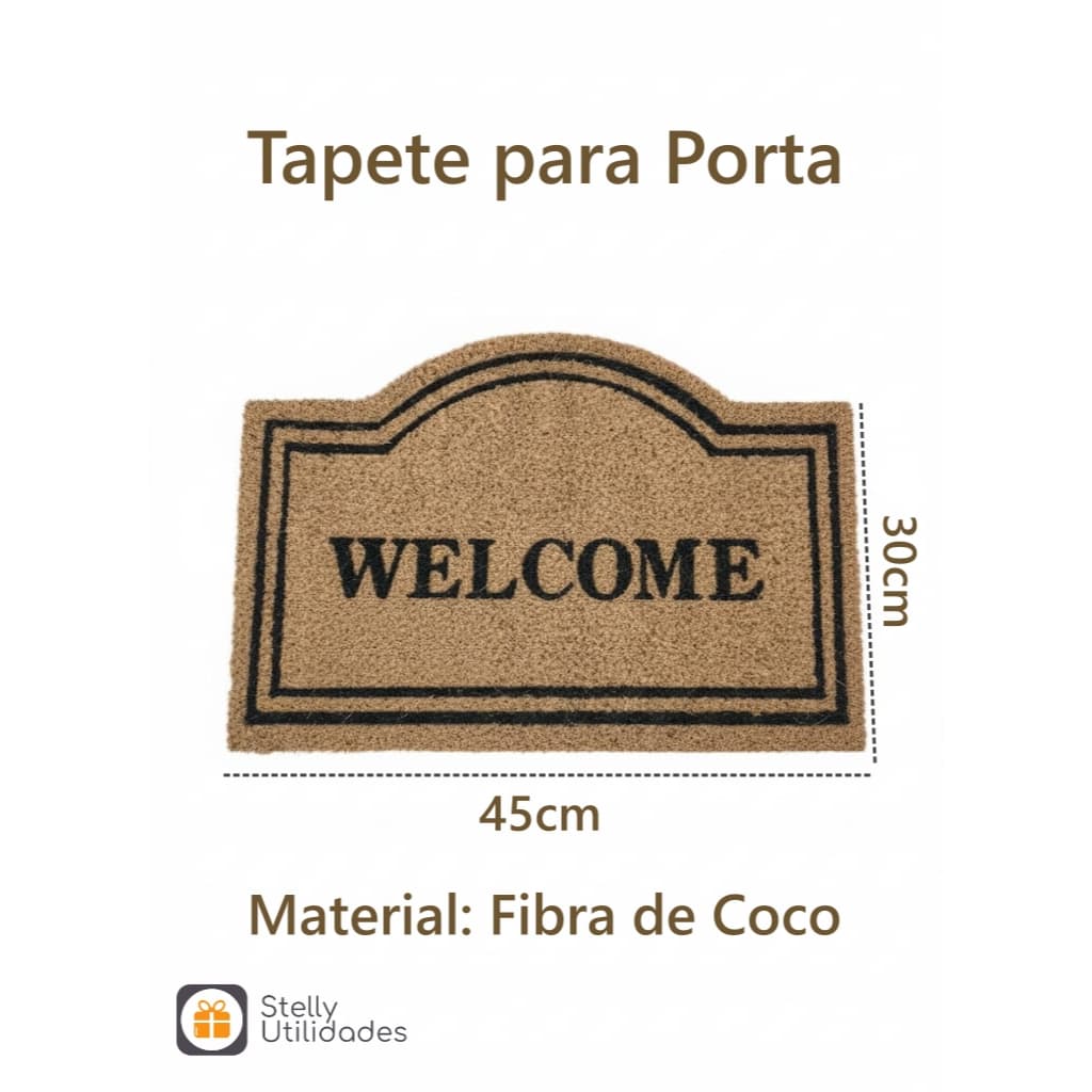 Tapete Capacho Welcome De Fibra De Coco para Porta Antiderrapante