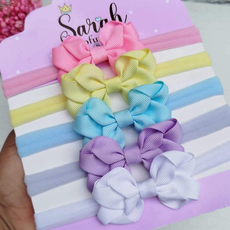 kit com 5 laços de cabelo para bebê/tiara para bebê/faixinhas para bebê
