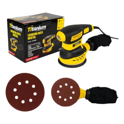 Lixadeira Roto Orbital 5pol 250w Com Coletor De Pó Titanium Lixadeira roto orbital 5" 250 watts com coletor de pó da Tit