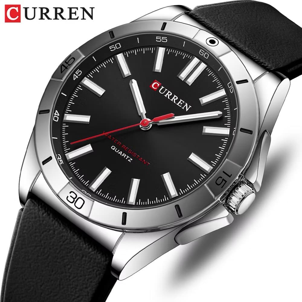 Relógio Curren 8449 Masculino Luxo Analógico à Prova D’Água com Pulseira de Silicone