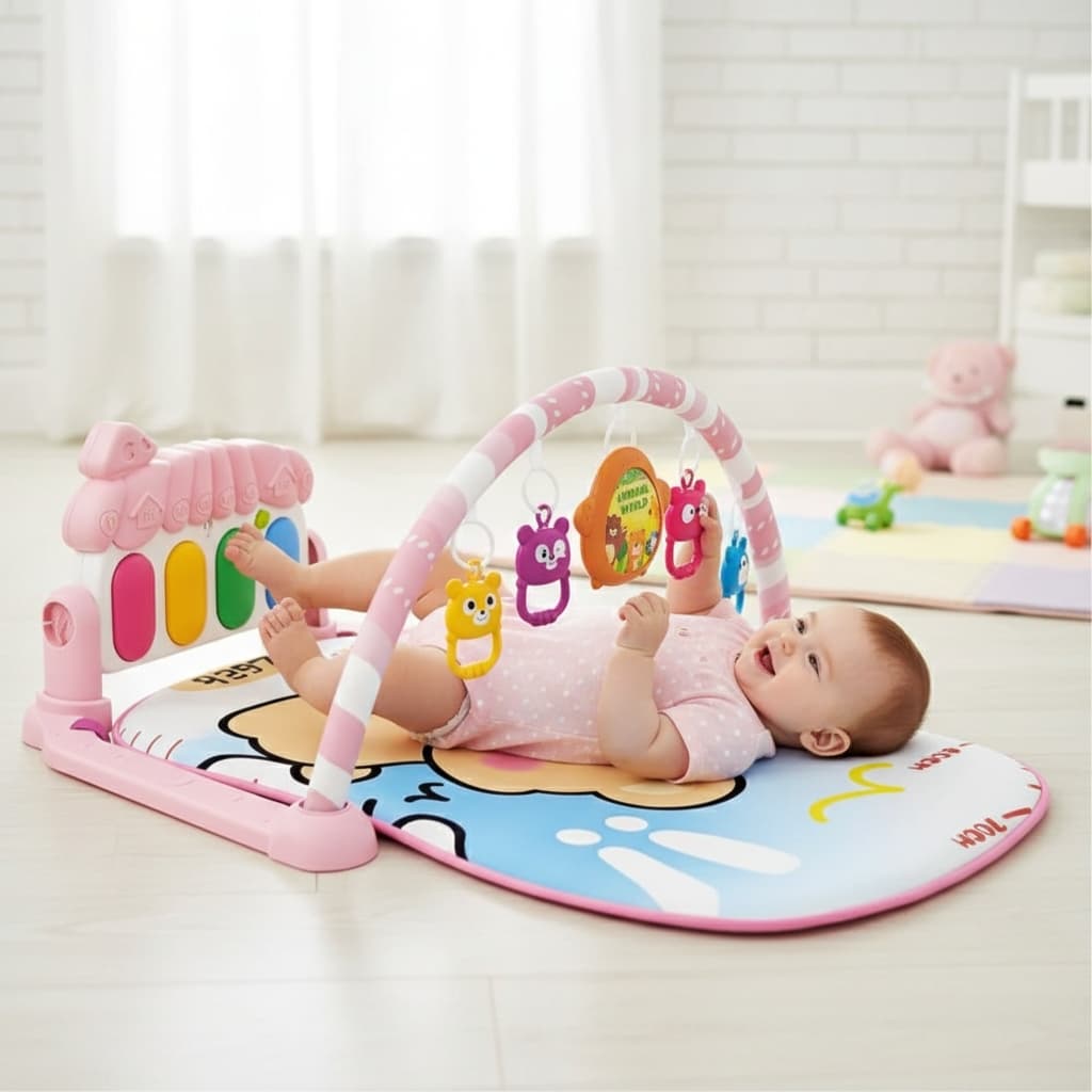 Tapete Bebê Com Piano Multissensorial Brinquedos Estímulo Alegria