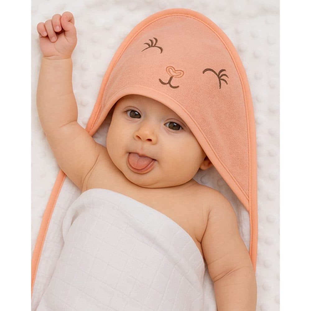 Toalha de Banho Fralda com Capuz para Bebê Estampado Menina e Menino 100% Algodão Forrada