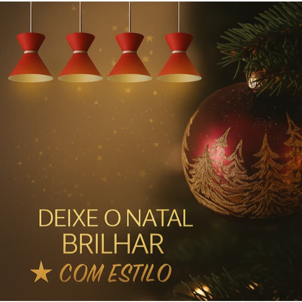 Pendente Luxo Kit4 Vermelho Branco Natal Decoração Casa Moderna Iluminação Destaque Estilo Festivo