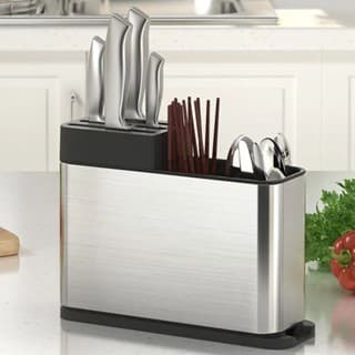 Porta Talheres de Inox com preto