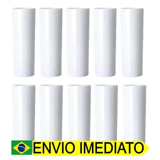 Kit 10 Copos Long Drink 350ml Branco Leitoso Personalizável Festa Casamento Aniversário Kit C/10