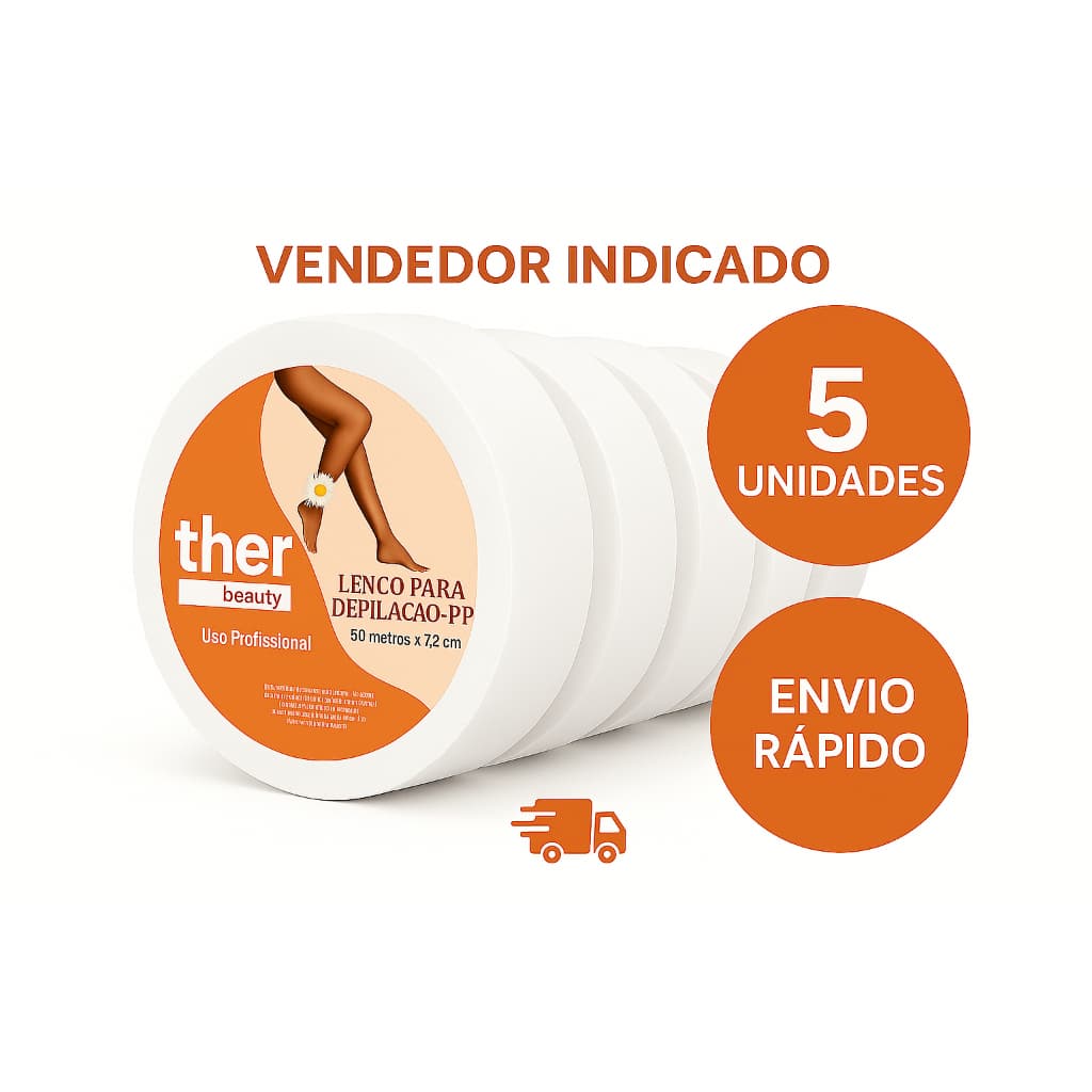 🧡 KIT econômico 5 Rolos Papel Depilação Profissional 50m 🧡