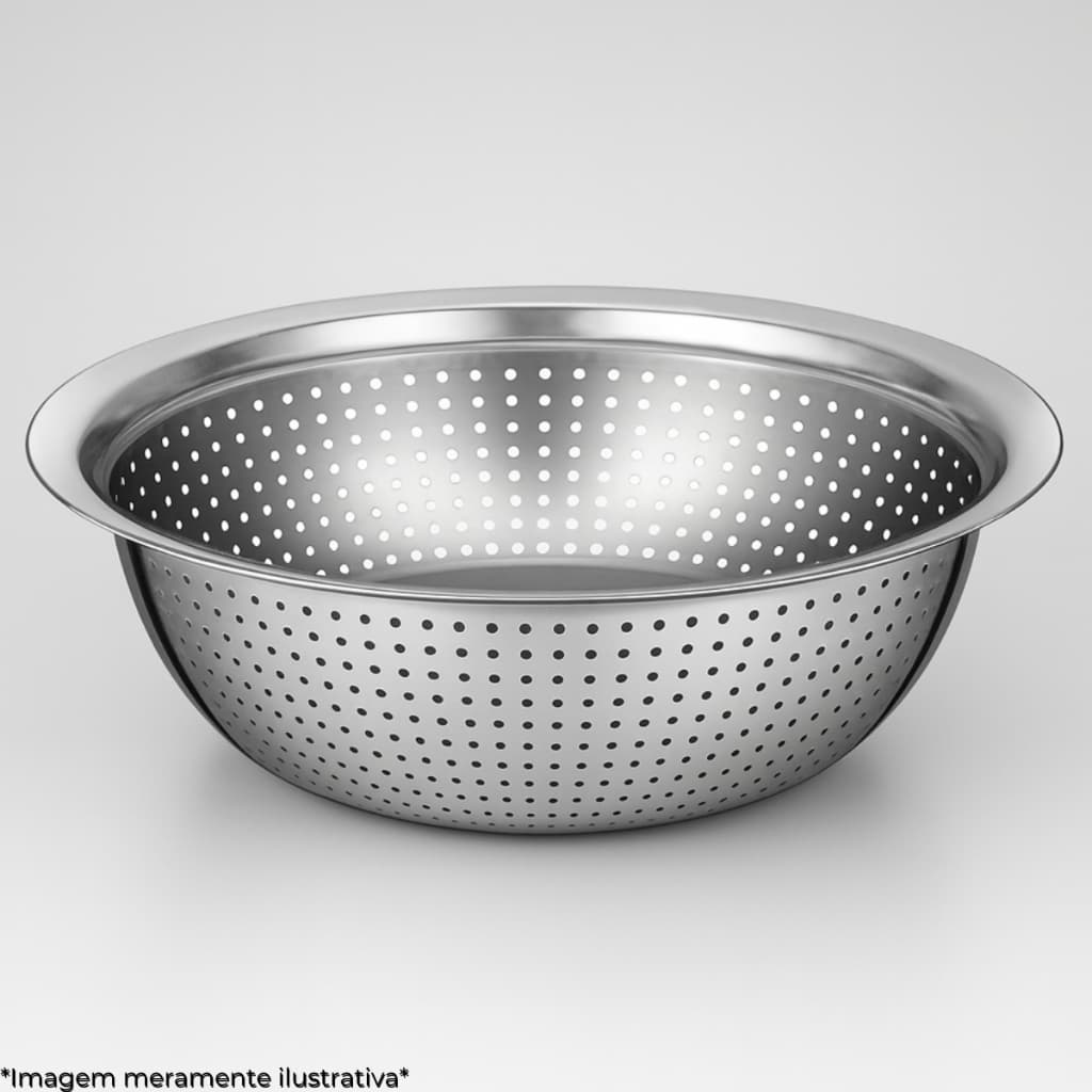 Escorredor De Massas Em Inox 28cm Uny Home Para Arroz Macarrão Legumes Salada Cozinha