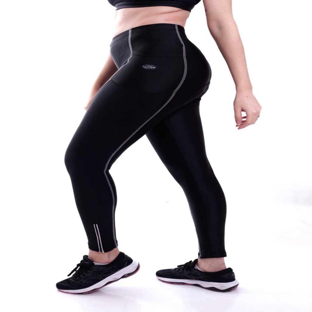 Calça Ciclismo Feminina Refletivo C/ Forro Espuma Bolso Zíper Bike Uv