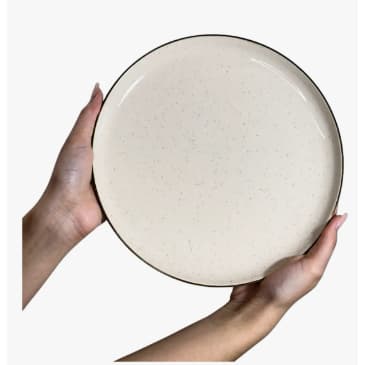 Prato Raso Cerâmica Duna Grande 26cm Moderno Off White