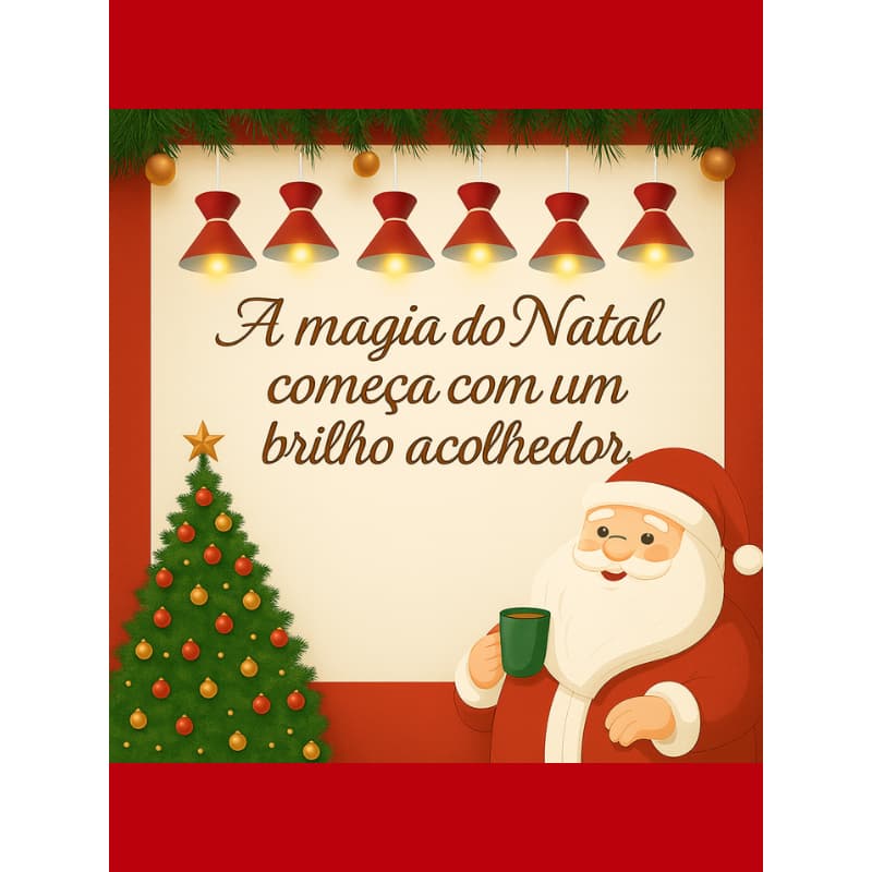 Pendente Luxo Kit6 Vermelho Branco Natal Decoração Casa Destaque Iluminação Design Elegante Moderno
